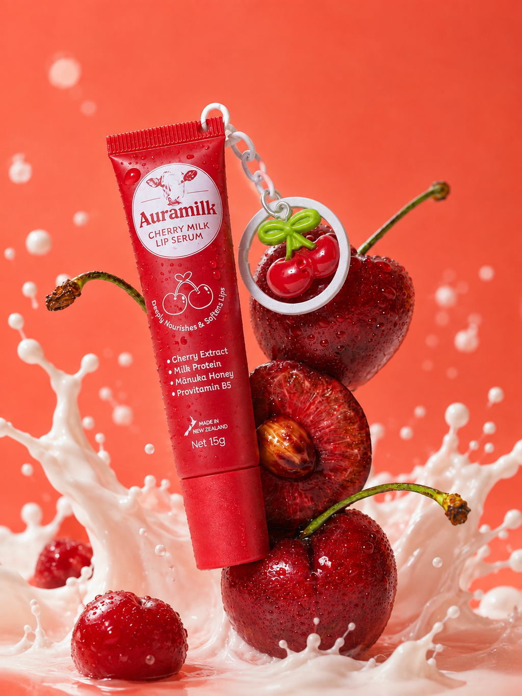 NEW ZEALAND CHERRY MILK LIP SERUM by Auramilk – product view 3